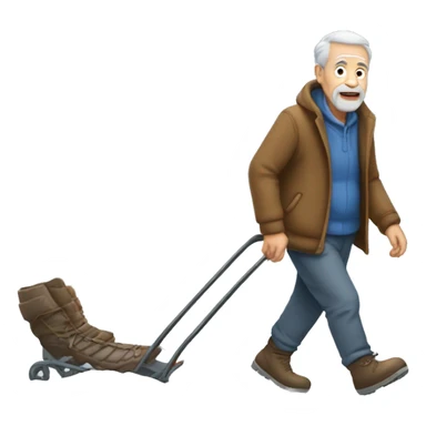 The old man who slipped while walking in the snow sticker