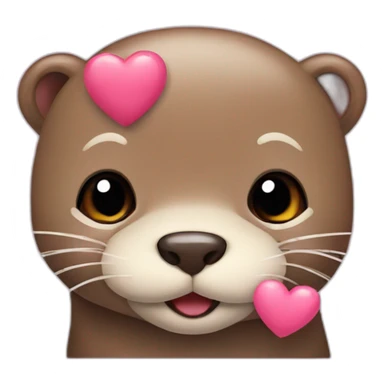Cute otter in love with hearts sticker