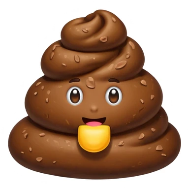 Poop with no face  sticker