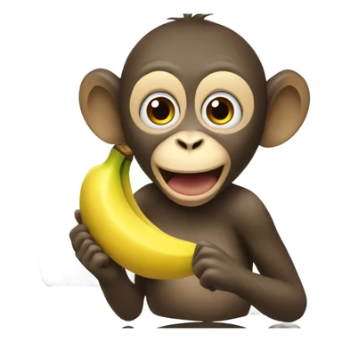 Monkey eating a banana sticker