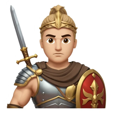 crea a un guerrero griego estoico, muy musculoso 3d sticker