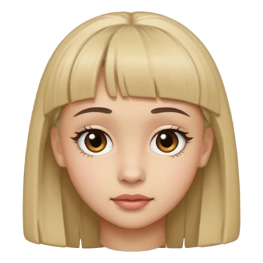 girl with micro bangs half of forehead sticker