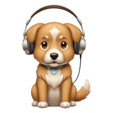 Dog wearing headphones  sticker