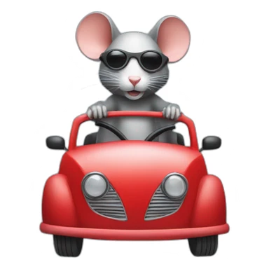 a rat with a skimask riding a red car sticker