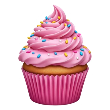 a cupcake with pink icing sticker