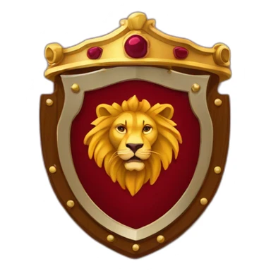 escudo de León rampante con Fondo color granate sticker