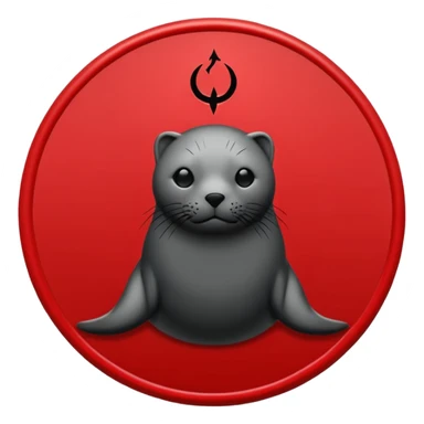 iOS sticker, summoning seal, black circle, red symbol, minimal sticker