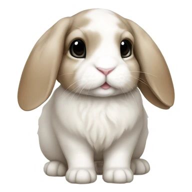 Holland lop bunny with one ear sticker