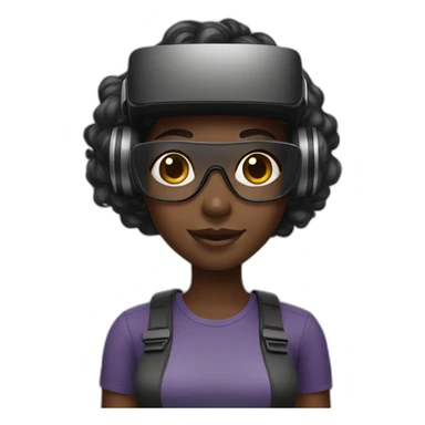 black girl with VR headset sticker