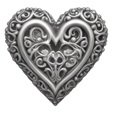 a hollow heart studded with silver sticker