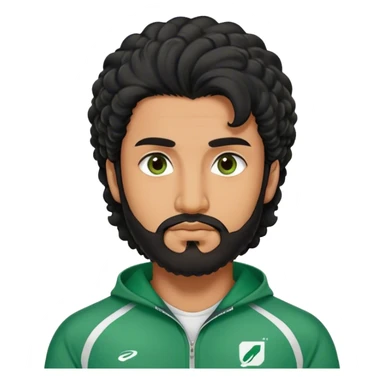 Abdul Ali : Age: Late 20s
Appearance: A strong-built South Asian man with permed long black hair, a close shave beard, and dark brown eyes.
Outfit: Green player tracksuit  sticker