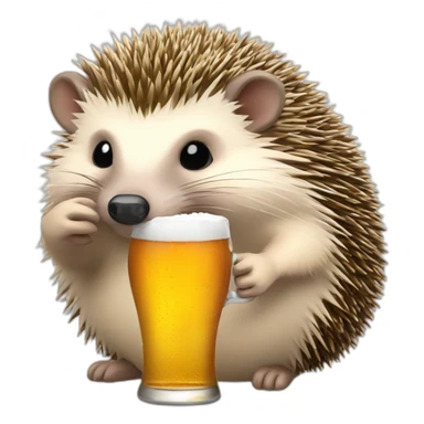 hedgehog drinking beer for bitcoin sticker
