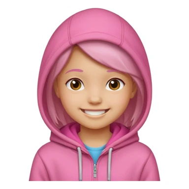 girl kid in pink hoodie sticker