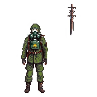 Stalker in a gas mask, Chernobyl zone sticker