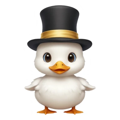 white baby duck with magician hat
 sticker