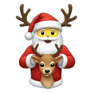 santa klaus with deers sticker