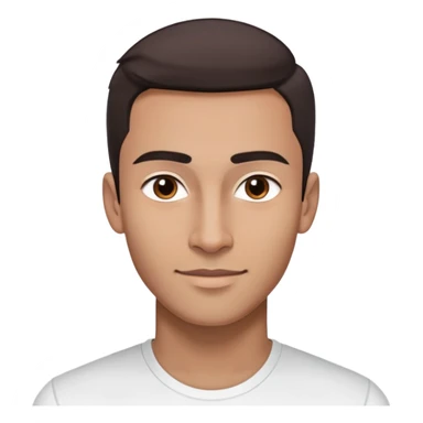 Energetic dancer-like man in his late 20s with light brown complexion, elongated face, fine jawline, high cheekbones, intense brown eyes, medium eyebrows, straight narrow nose, expressive friendly smile, short dark hair styled fresh and modern, vibrant pose, wearing a white fitted athletic shirt sticker