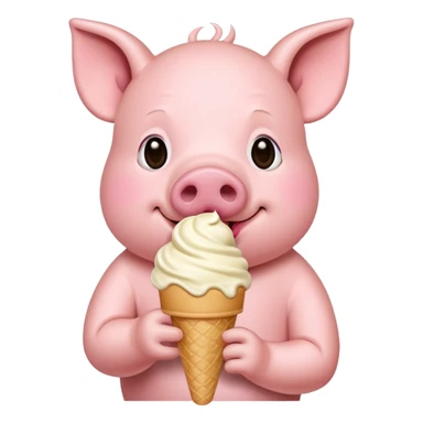 pig with ice cream sticker