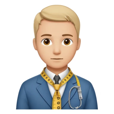 Tailor with Measuring Tape around neck pose sticker