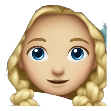 Blond girl blue eyes with blanket sticker