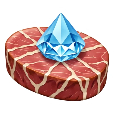 Meat with diamond textur and blue color sticker