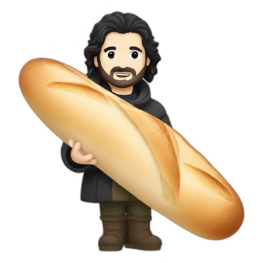 John Snow with baguette of bread sticker