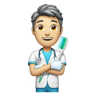 dentist with a toothbrush in his hand sticker