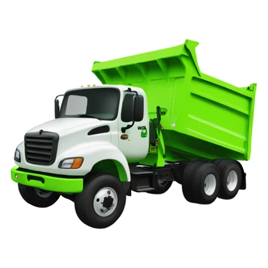 Medium duty dump trailer neon green sticker