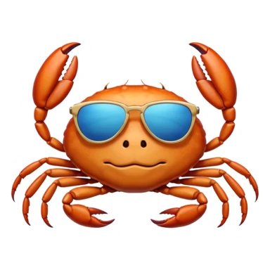 Alaska crab female and male are moving wearing a sunglass and 海港薈 sticker
