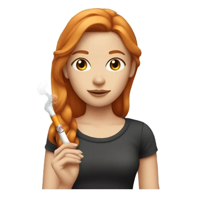 girl with straight ginger hair and brown eyes with electric cigarette sticker