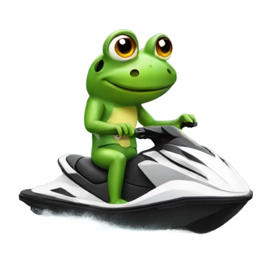 A frog smoking on a jet ski  sticker