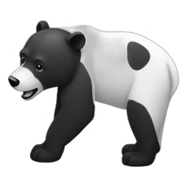 Oso perezoso colgando de una rama a blanco y negro sticker