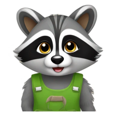 Raccoon at home sticker