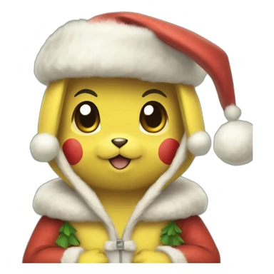 Pikachu con un outfit de navidad sticker
