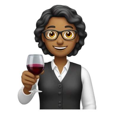 Teacher holding wine  sticker
