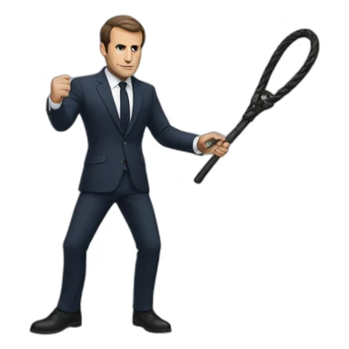 macron hold a whip sticker