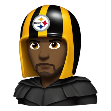 Mean Joe green Pittsburgh Steelers player in uniform and helmet with black cape lokikg scary sticker