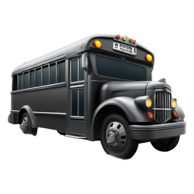 Darth Vader’s armored 1936 graphite colored school bus with holographic horizontal flames  sticker