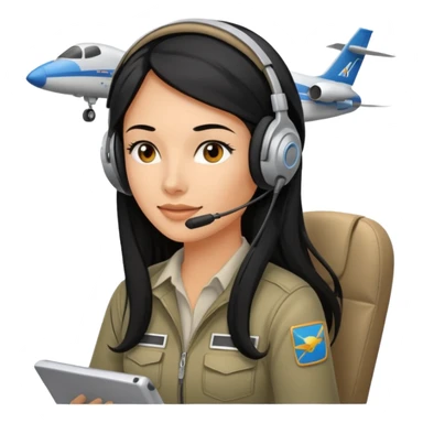 Femme cheveux long noir travaille dans le domaine de l'aéronautique sticker