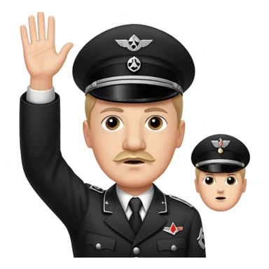 Hitler raising one hand straight out like a Sieg Hail salute in Black SS uniform. The arm must be straight out sticker