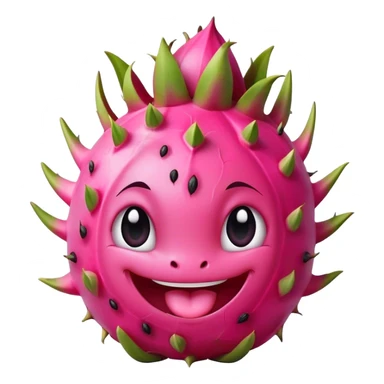 dragon fruit with happy cute face sticker