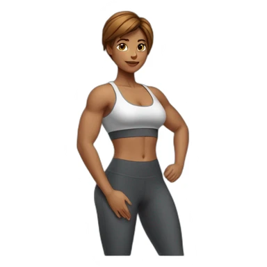 woman do musculation body sticker