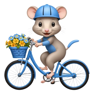 a-cheerful- rat-riding-a-blue-bicycle,-wearing-a-cute-helmet,-with-a-big-smile-and-a-basket-full-of-flowers-on-the-front.-bright,-cartoonish-style,-simple-and-fun. sticker