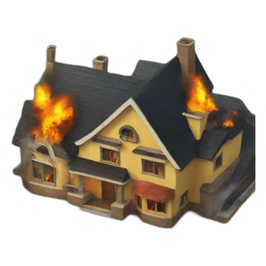 A house that goes on fire with a Shrek head on top of it sticker