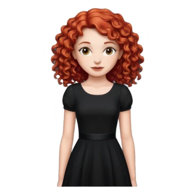 red curly haired black dress white girl sticker