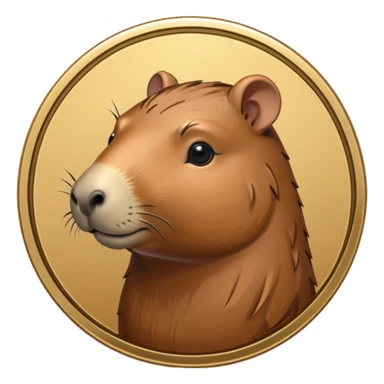 uma moeda de capybara fofinha sticker