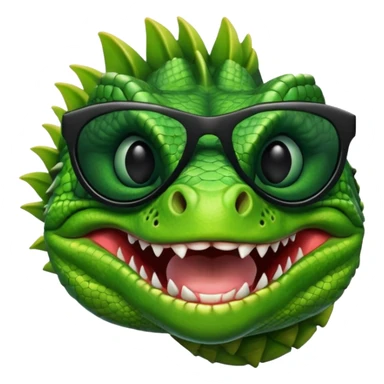 capitalist iguana head with black sunglasses smiling venomously sticker