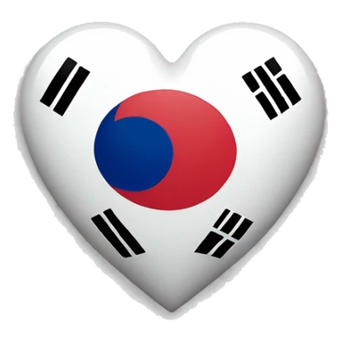 heart shape with korea flag sticker