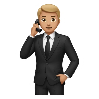 businessman talking on the phone, full body sticker
