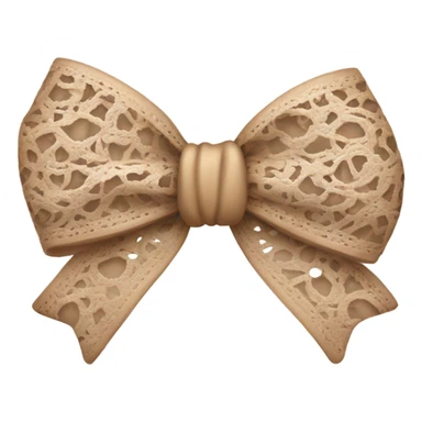 Pale brown lace bow sticker